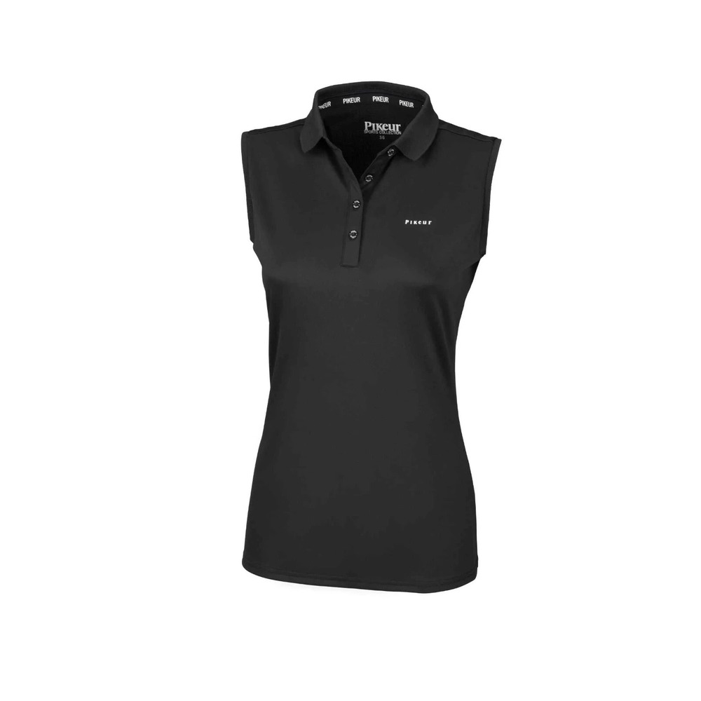 PIKEUR Snap Pullover Top  46-XL Riding Equestrian‎ Sleeveless Polo Shirt Black